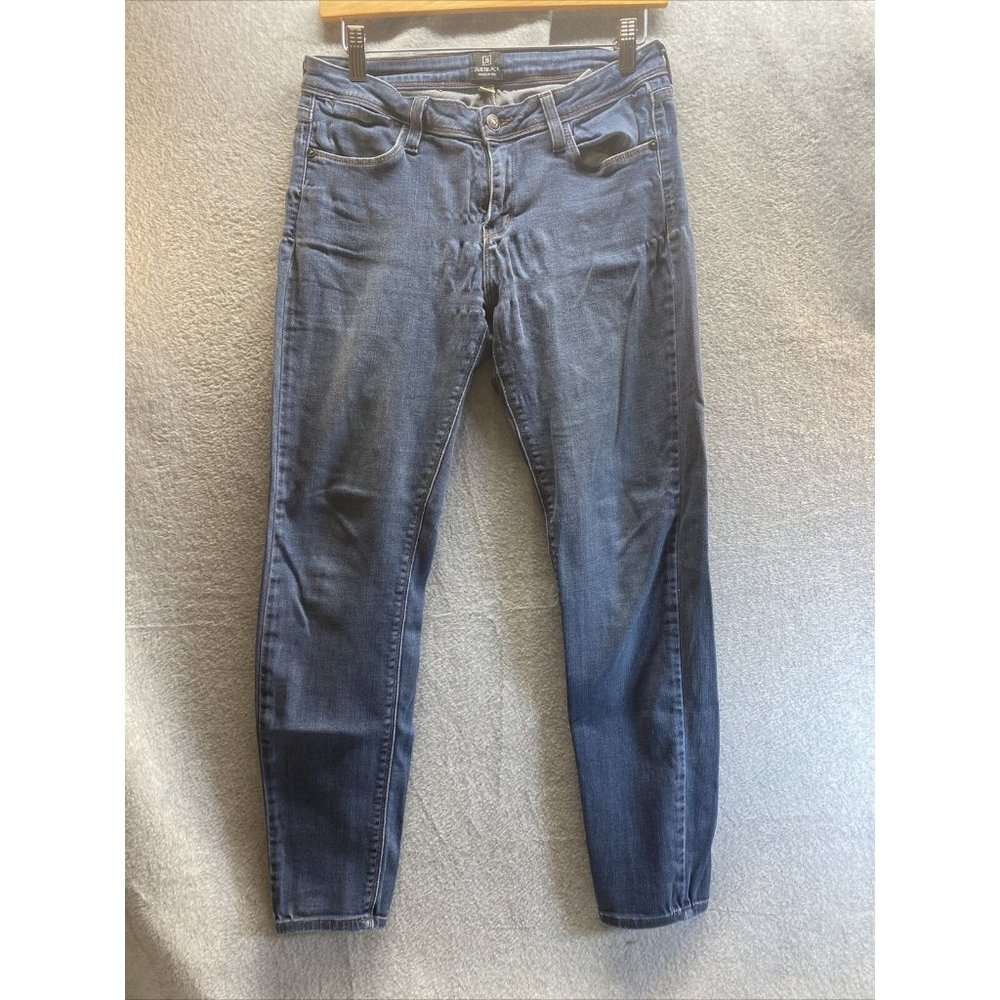 JUSTBLACK Men Sz 29 Medium Wash Straight Leg Mid Rise Stretchy JEAN Pant Pocket